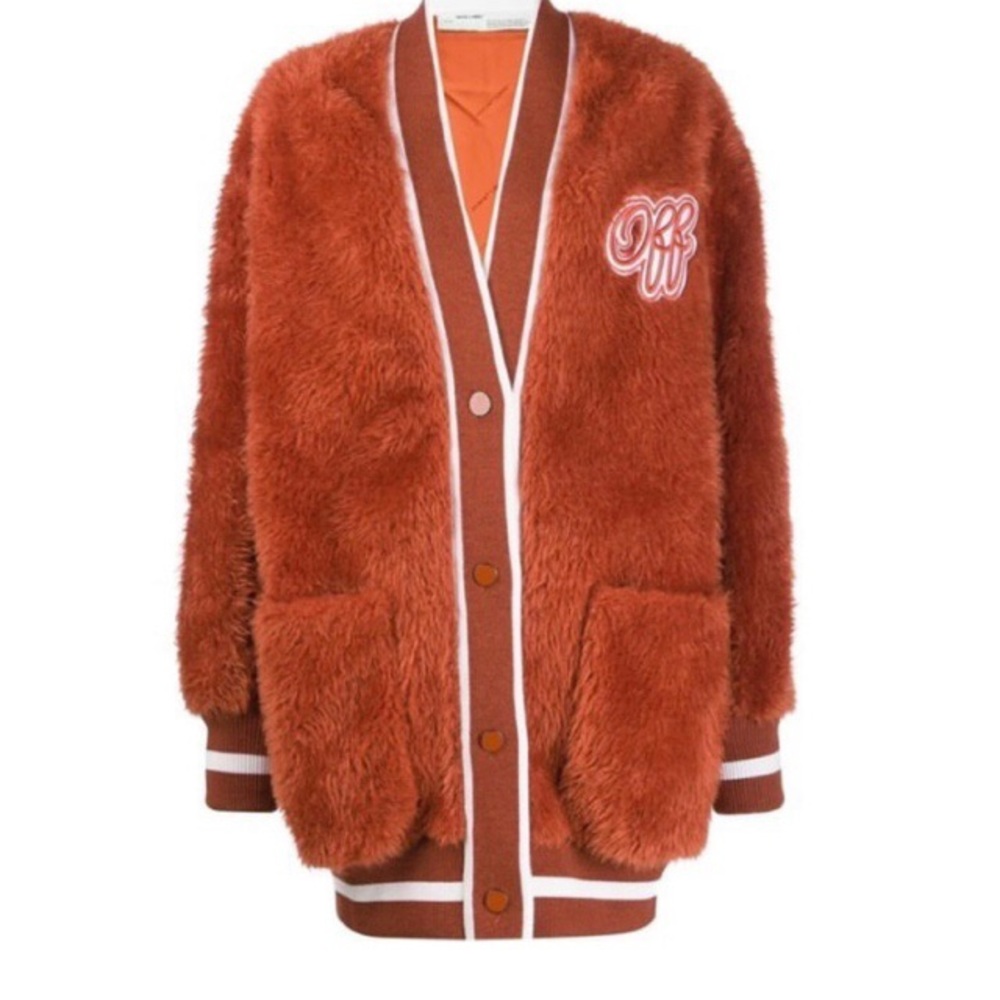 off white varsity sweater coat size 40